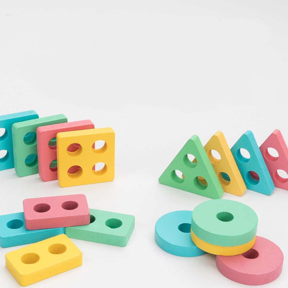 Wooden Train and Geometric Stacking shape sorter Toy excellent Birthday Gift