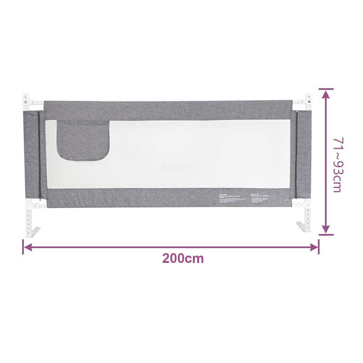 200cm Bed Safety Guard Folding Child Toddler Bed Rail Safety Protection Guard UK