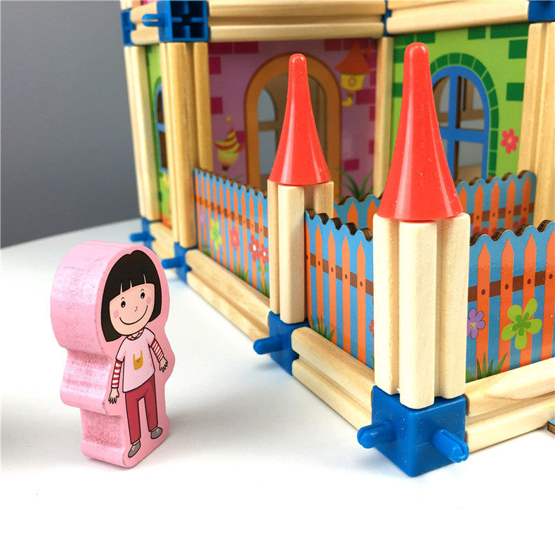 Play house Model Set wooden Building Blocks, DIY Miniature House excellent birthday gift