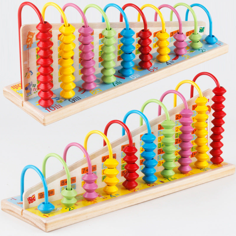 Abacus 10 wooden Beads calculator Colourful IQ Intelligent excellent birthday gift