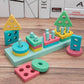 Wooden Train and Geometric Stacking shape sorter Toy excellent Birthday Gift