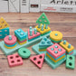 Wooden Train and Geometric Stacking shape sorter Toy excellent Birthday Gift