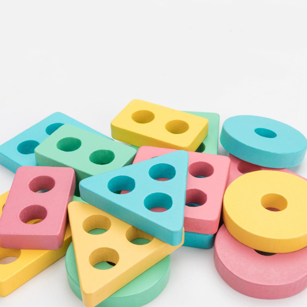 Wooden Train and Geometric Stacking shape sorter Toy excellent Birthday Gift