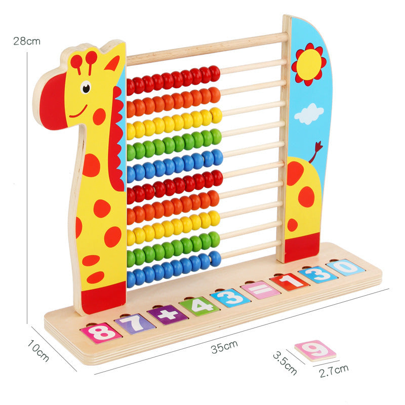 Counting Calculator wooden Elephant shape stand Number Symbol Colour Cognition early learning excellent birthday gift