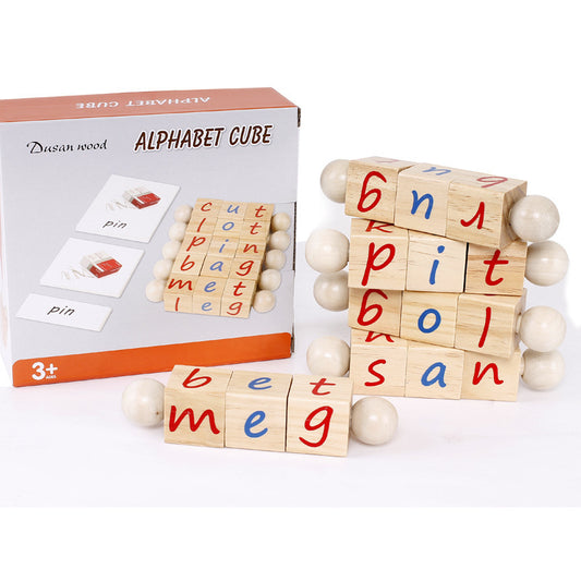 Alphabet blocks early learning and development wooden toy great birthday gift