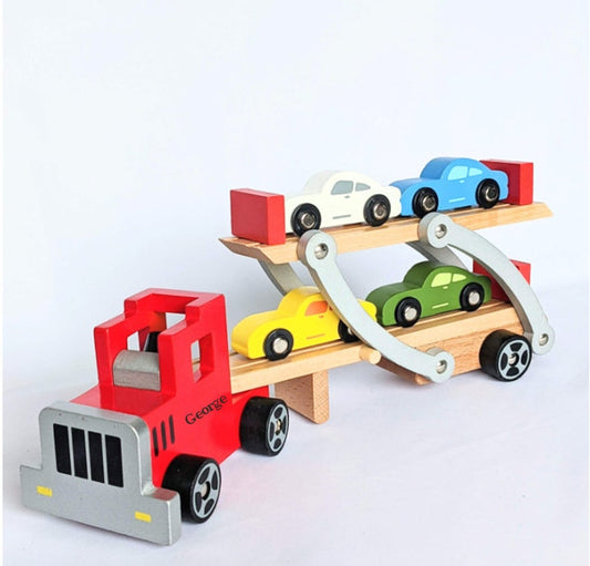 Car Transporter Wooden Toy Truck & Vehicles great gift