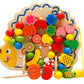 Wooden Hedgehog Board Lacing & Stringing Beads, Fruits and Vegetables